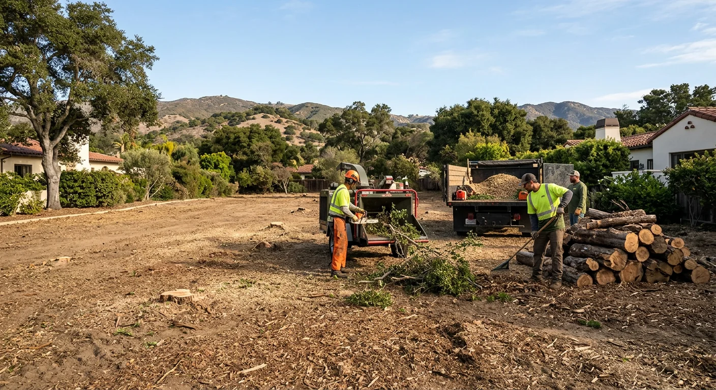 Wide shot of a fully cleared building lot ready for construction prep