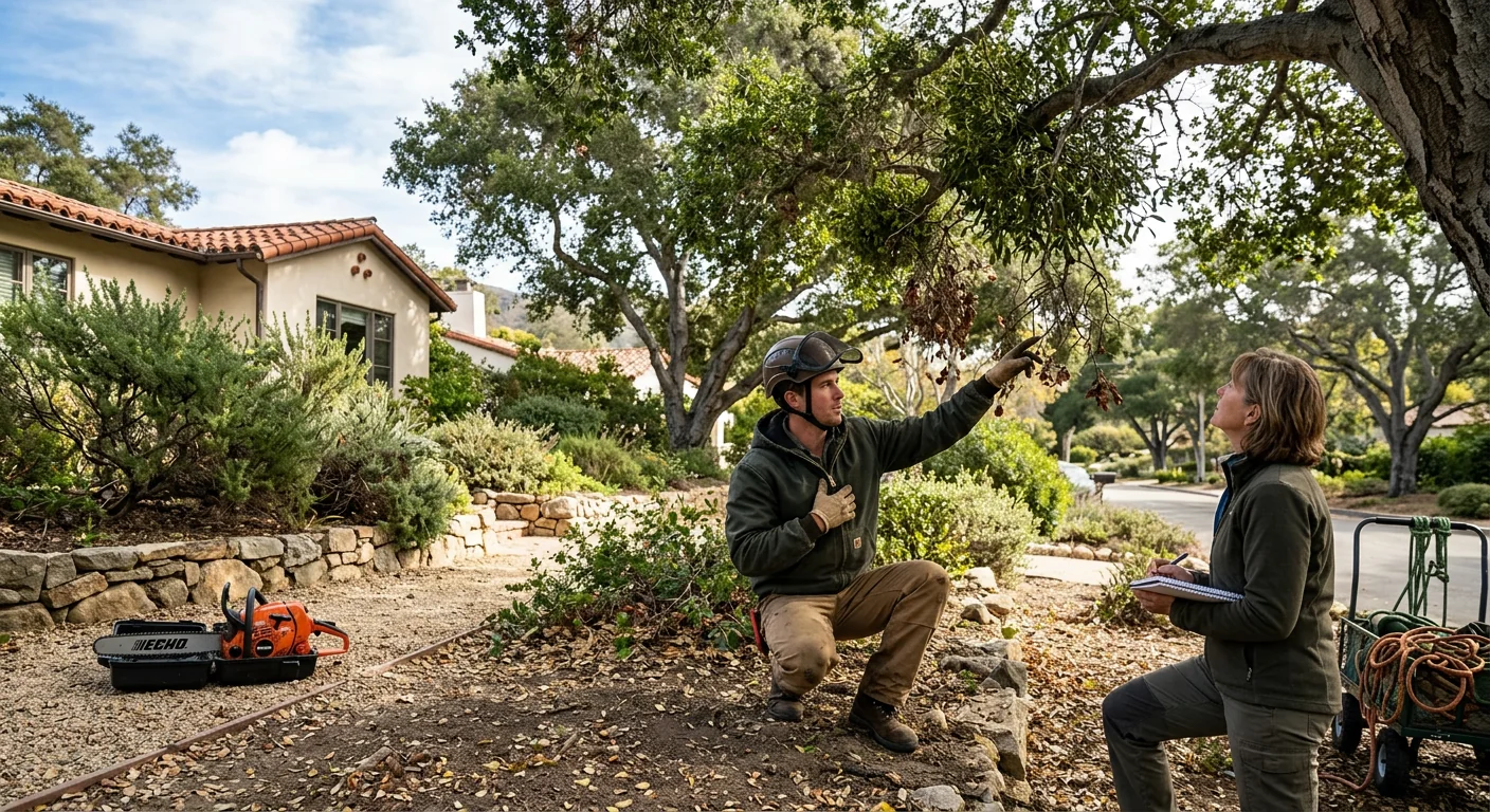 Bare Montecito yard section prepared for new shade tree planting
