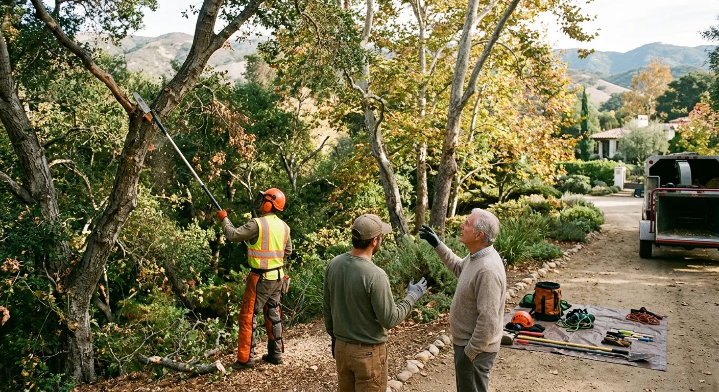 Wide view of an estate lot with dense tree canopy under seasonal assessment