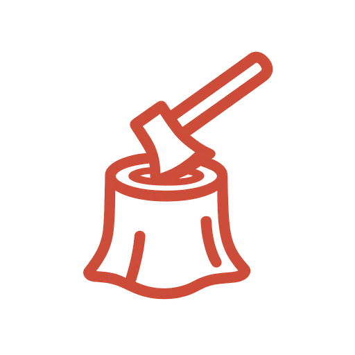 Line icon of a cleared lot with a few trees