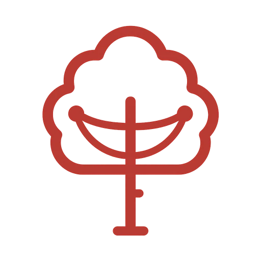 Line icon of a tree supported by cables